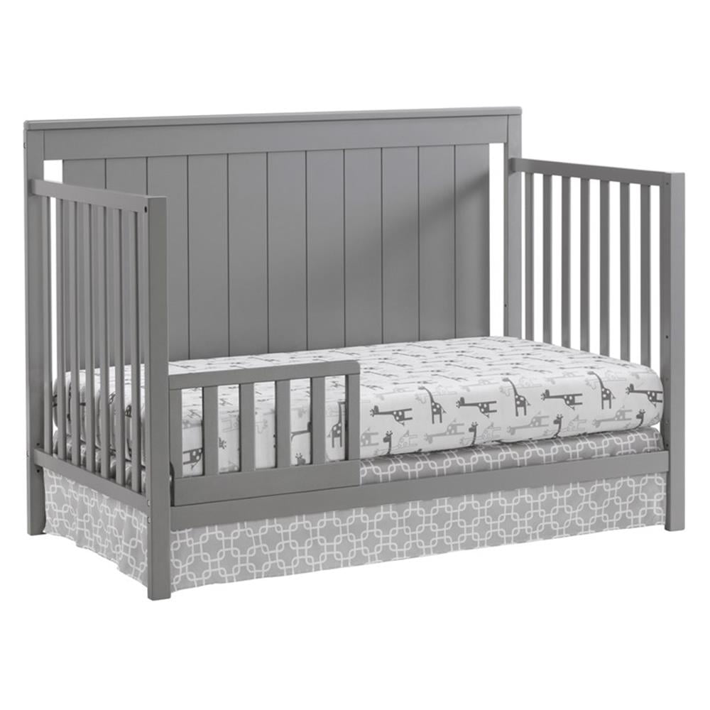Oxford Baby Lazio 4-in-1 Convertible Crib, Dove Gray, GREENGUARD Gold Certified, Wooden Crib