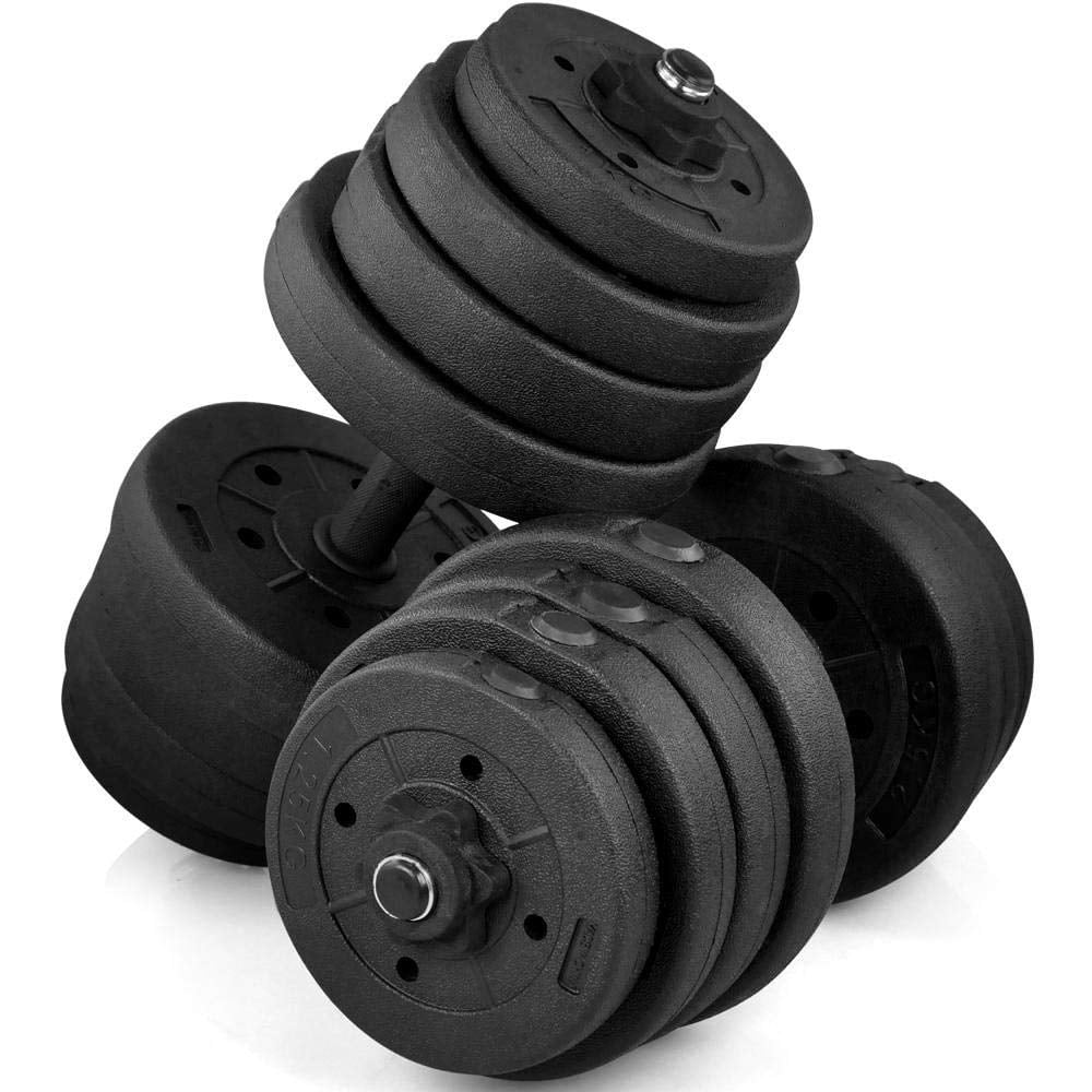 WALFRONT Deluxe Portable Weight Dumbbell Set 66 LB Adjustable Cap Gym