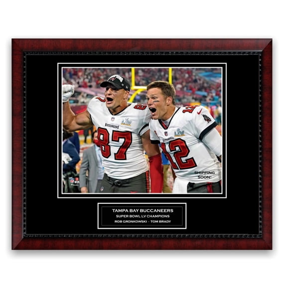 Tom Brady  Rob Gronkowski Unsigned Photo Framed to 11x14