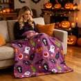 thumbnail image 6 of Halloween Blanket 39.4x27.6in Flannel Blanket Ghost Print for Bedroom Office Nap by OVFUIZ, 6 of 9