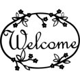 thumbnail image 1 of Village Wrought Iron WEL-164 Medium Floral Welcome Sign, 1 of 3