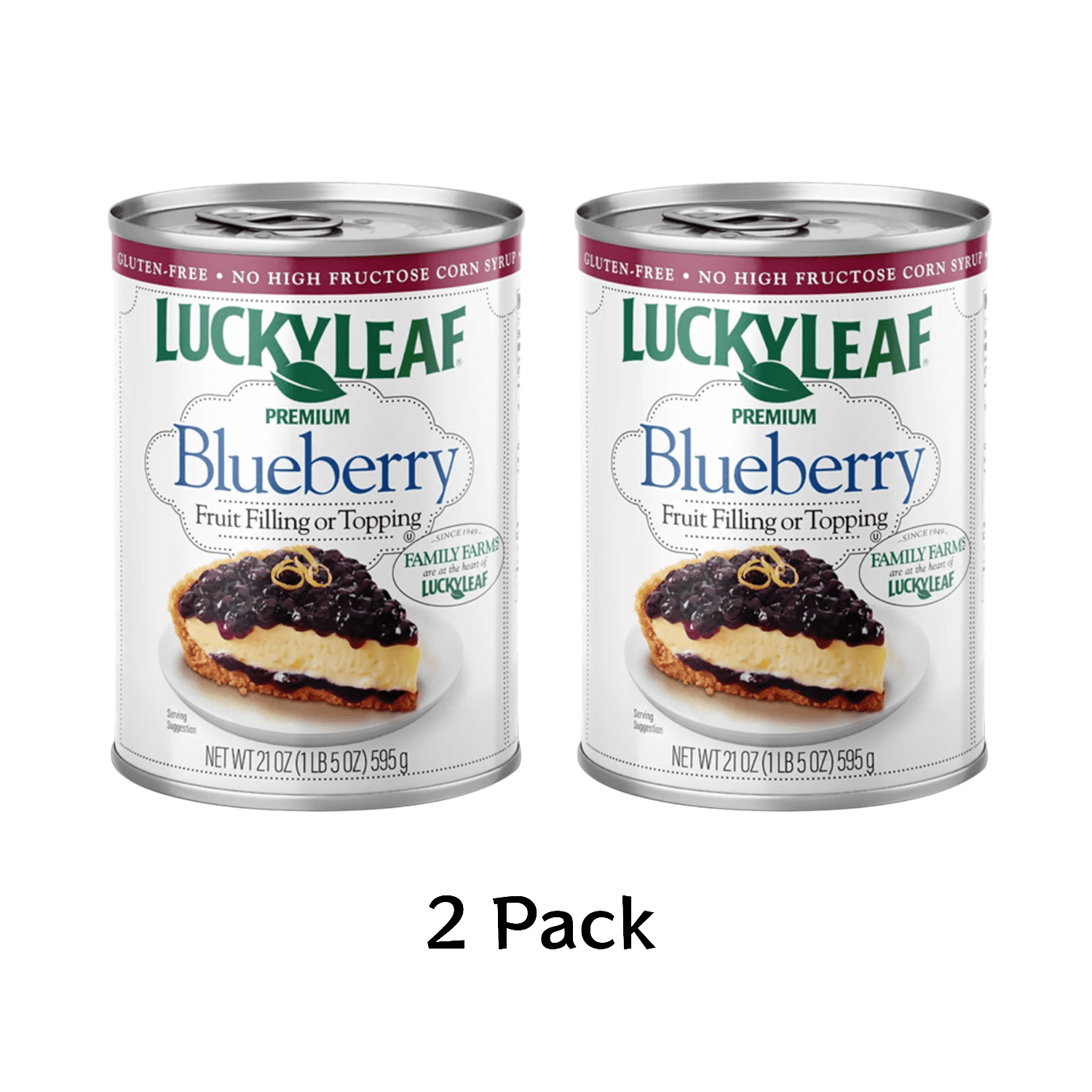 ( 2 Pack ) Lucky Leaf Fruit Filling Or Topping, Premium, Blueberry 21 Oz