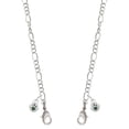 thumbnail image 1 of Silvertone Mini Paw with Green Crystal Silvertone Face Mask Necklace, 1 of 2