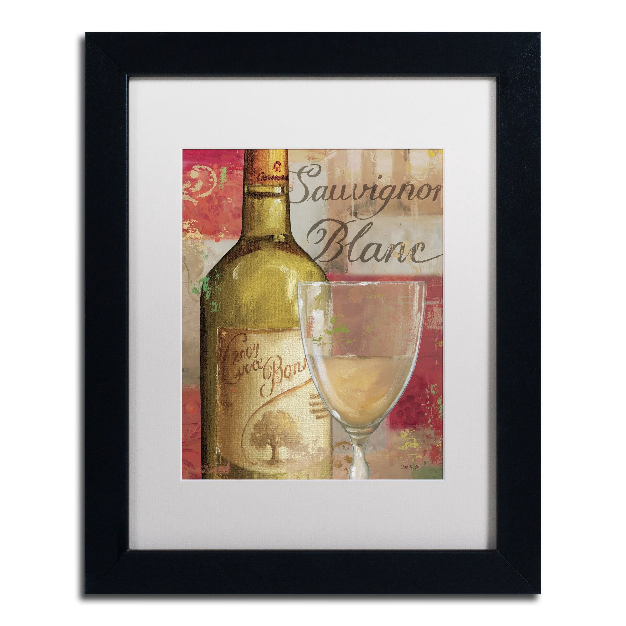 Trademark Fine Art "Vin Abstract II" Canvas Art by Lisa Audit, White Matte, Black Frame