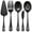 Matte Black, variant on 5-Piece Matte Rainbow Serving Utensils Set, Stainless Steel Serving Set Include Serving Spoon Fork, Flatware Serving Pieces
