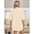 thumbnail image 5 of Women 2 Piece Outfit Summer Short Sleeve Top and Shorts Sweatsuit Set Light  Color S, 5 of 7