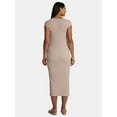 thumbnail image 3 of Time and Tru Maternity Women's Textured Dress with Cap Sleeves, Sizes S-XXL, 3 of 4