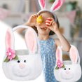 thumbnail image 2 of Saving Home Textile Storage Storage Containers With Lids Easter Basket Easter Bunny Basket Green Cute Bag With Foldable Ears Tote Bags For Easter, 2 of 7