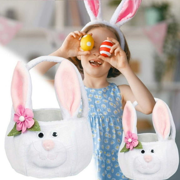 XGFHYJEH Easter Decoration, Saving Home Textile Storage Storage Containers With Lids Easter Basket Easter Bunny Basket Green Cute Bag With Foldable Ears Tote Bags For Easter