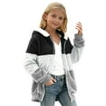 thumbnail image 5 of EnJoCho Girls Winter Fleec𝖾 Jacket Hooded Zip Up Sher𝗉a Plush Fuzzy Warm Coat Color Bloc𝗄 Flannel Wool Hoodie Plus Size Outerwear for Teen Girls Youth Cold Weather, 5 of 6