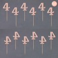 thumbnail image 4 of Topper para cupcakes Gexolenu 24 piezas color oro rosa con brillo número 4, 4 of 4