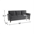 thumbnail image 6 of Lexicon Dunleith Modern Contemporary Velvet Tufted Sofa in Gray and Walnut, 6 of 7