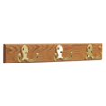 thumbnail image 1 of 3 Double Prong Brass Hook Rail & Coat Rack - Light Oak, 1 of 1