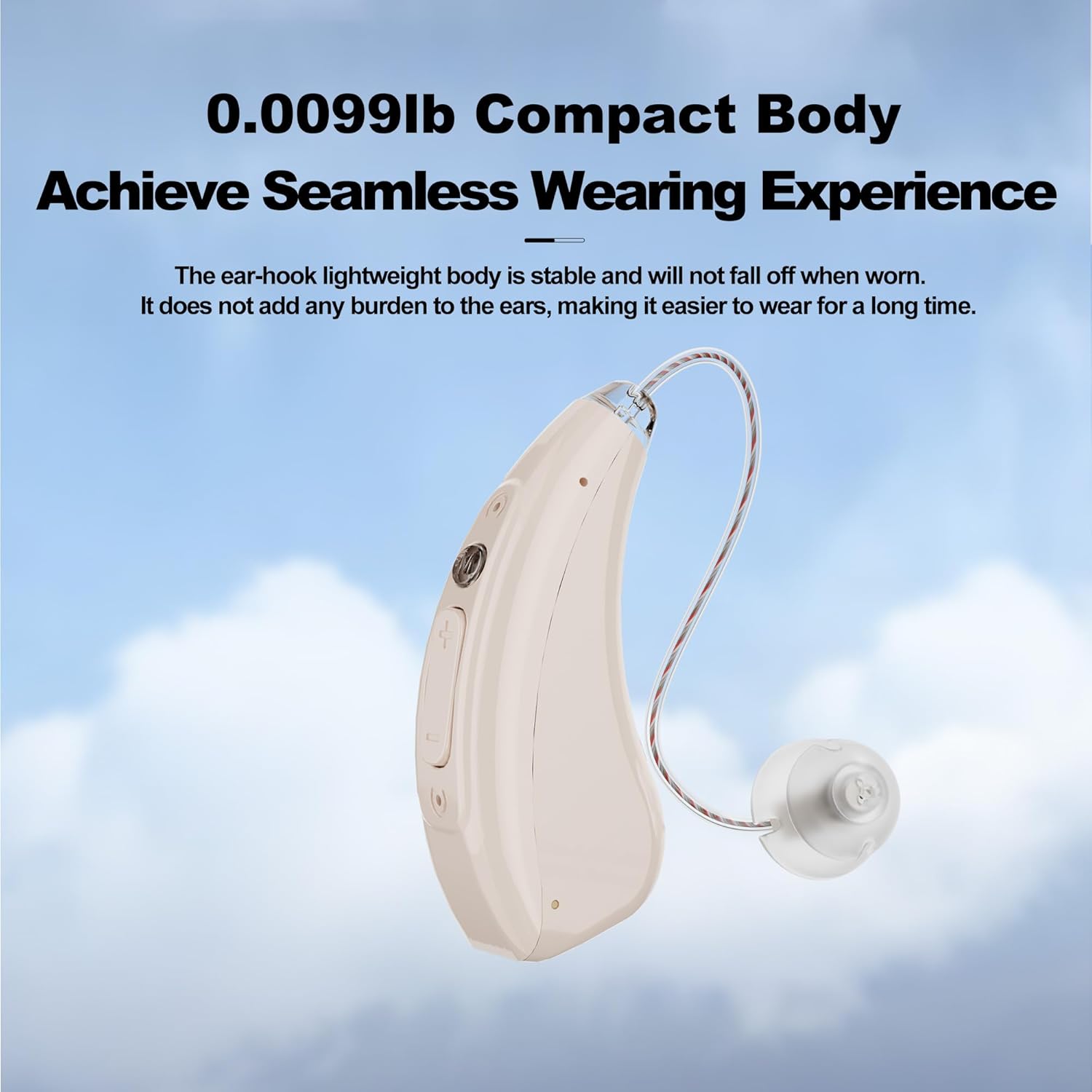 Hearing Aids for Seniors and Adults - Rechargeable Hearing Amplifiers with Noise Canceling Invisible Hearing Aid With Portable Charging Case and Button Volume Control