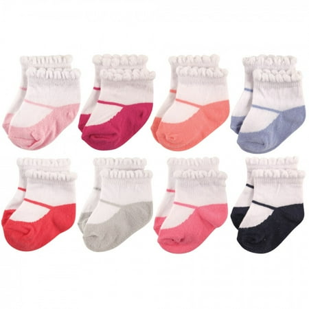

Hudson Baby Infant Girl Cotton Rich Newborn and Terry Socks Mary Jane 6-12 Months
