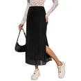 thumbnail image 2 of SOOMLON Mesh Skirts Women High Waist Elastic Waist Ankle Length Skirt Side Spilt Wrap Skirt Trendy Vacation Skirt, 2 of 9