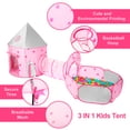 thumbnail image 2 of JoyStone 3pc Toddler Pop up Kids Play Tent with Tunnel and Ball Pit for Boys, Girls and Toddlers, Indoor& Outdoor Play House, Perfect Kid's Gifts (Pink), 2 of 8
