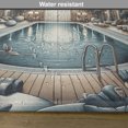 thumbnail image 5 of Ambesonne Art Nouveau Place Mats Set of 4, Panorama of a Pool Hall, Standard Size, Pale Taupe Blue Grey, 5 of 5