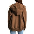thumbnail image 5 of Women's Casual Block Fuzzy Zipper Pockets Winter Oversized Outwear Long Coat, 5 of 6