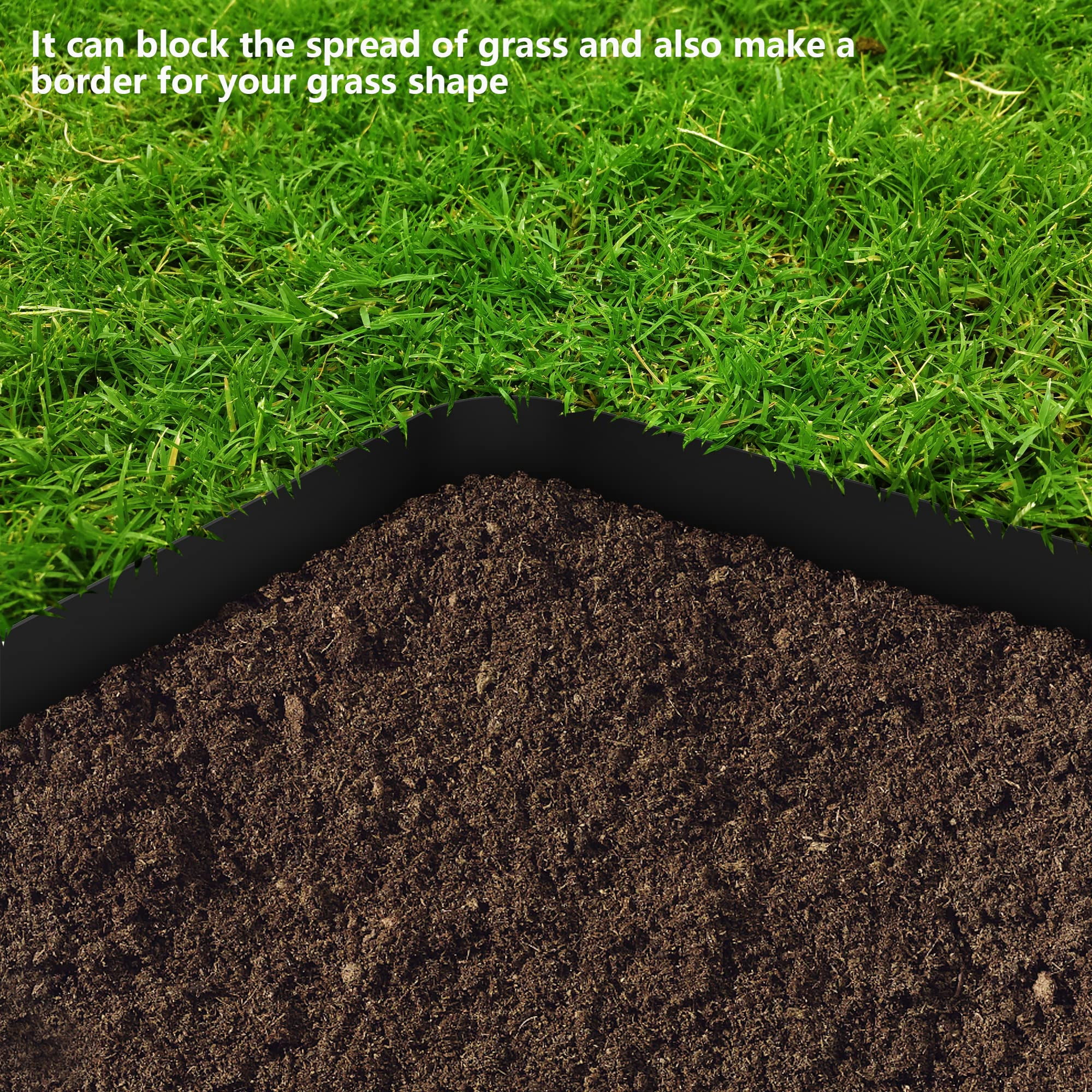 Ebaokuup 30 ft Landscape Edging Coil, 5 inch Depth Flexible Weed Barrier for Garden
