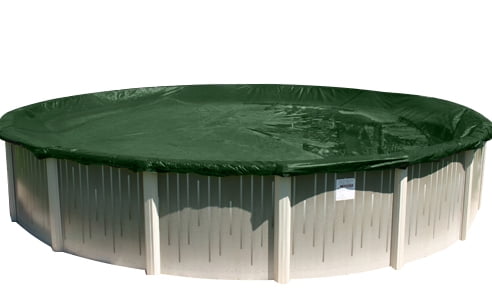 Buffalo Blizzard Round TAN Supreme Plus Solid Winter Pool Cover & Leaf Net 