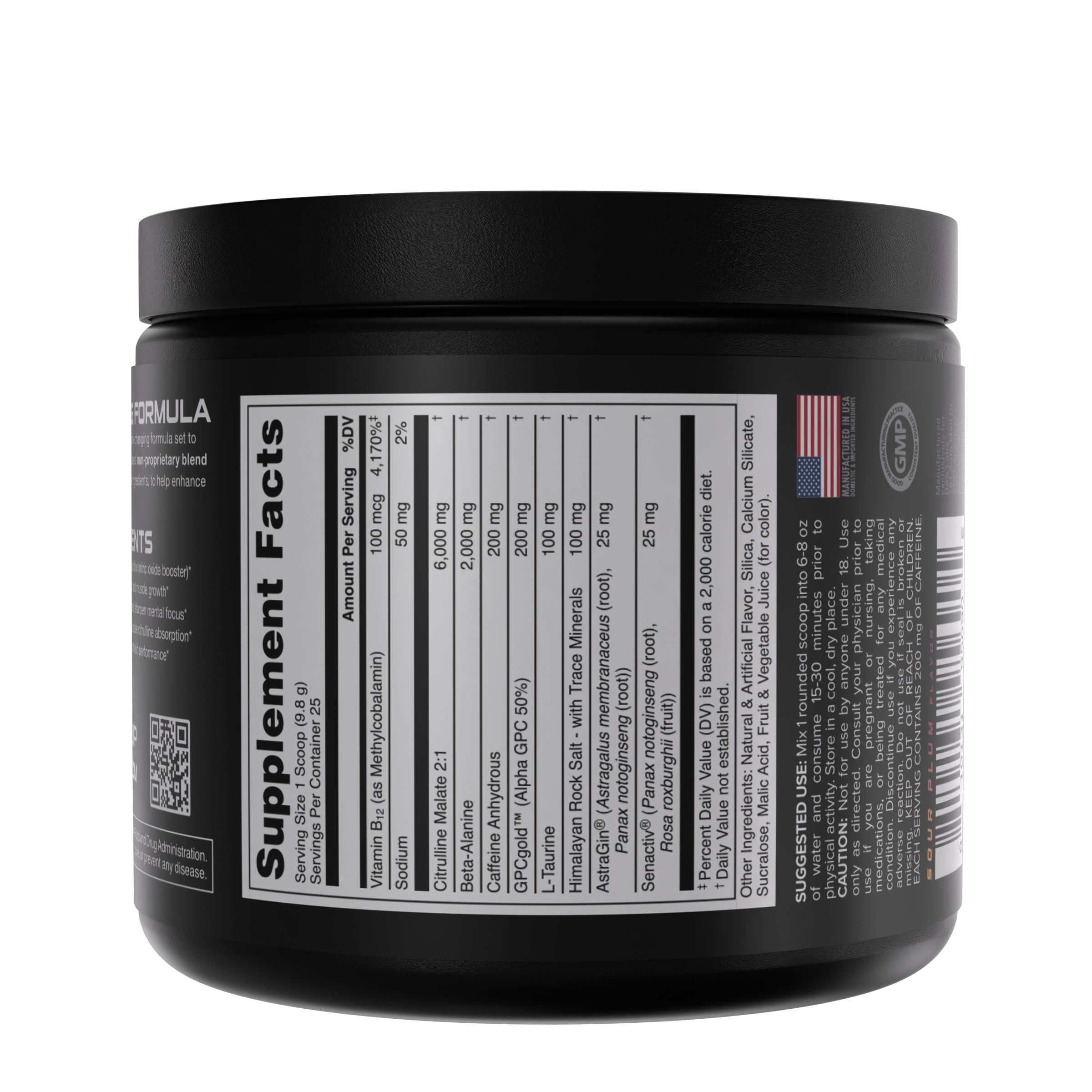Bucked Up Preworkout Supplement Plum 25 Serve