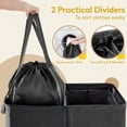 thumbnail image 5 of Norcho 105L Double Laundry Hamper with Lid, Divided Laundry Basket with Removable Bags and Handles, Large Separated Clothes Basket, Black, 5 of 7