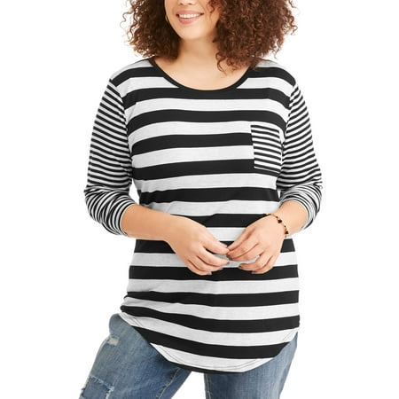 Poof Junior Plus OPP Stripe Long Sleeve Tee
