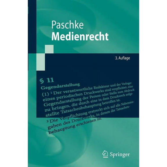 Springer-Lehrbuch Medienrecht, (Paperback)