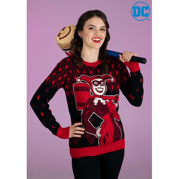 Adult Male Harley Quinn Hammer Time Ugly Christmas Sweater