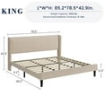 thumbnail image 2 of Accreate Bed Frame with Headboard, Upholstered Bed Frame with Wood Slats, Sturdy Support Feet, No Box Spring Needed, Easy Assembly, 2 of 8