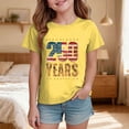 thumbnail image 2 of Toddler Kids Girls USA 250th Anniversary T Shirt Cute Patriotic American Flag Print Short Sleeve Tops Lightweight Casual Tee for 1776-2026 America 250 Years Gibobby,9-10 Years,Yellow, 2 of 5
