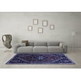 thumbnail image 3 of Ahgly Company Machine Washable Indoor Round Persian Blue Traditional Area Rugs, 7' Round, 3 of 4