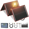 thumbnail image 1 of DOKIO Kit de panel solar portátil de 160 W 18 V (SOLO 9 lb) Cargador solar plegable con 2 salidas USB para baterías de 12 V/estación de energía AGM LiFePo4 RV Camping Remolque Coche Marino..., 1 of 5