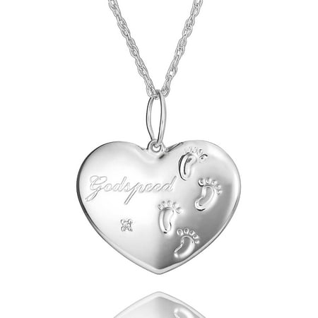 Precious Moments Sterling Silver Diamond Accent Heart Locket with Chain, 18