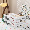 thumbnail image 5 of Erosebridal Jungle Giraffe Animal Zipper Full Size Comforter Sets with Fitted Sheet and 2 Pillowcases for Boys Men, Tropical Foliage Print Zipper Bedding Set, Polkadot Reversible, 4pcs, 5 of 7
