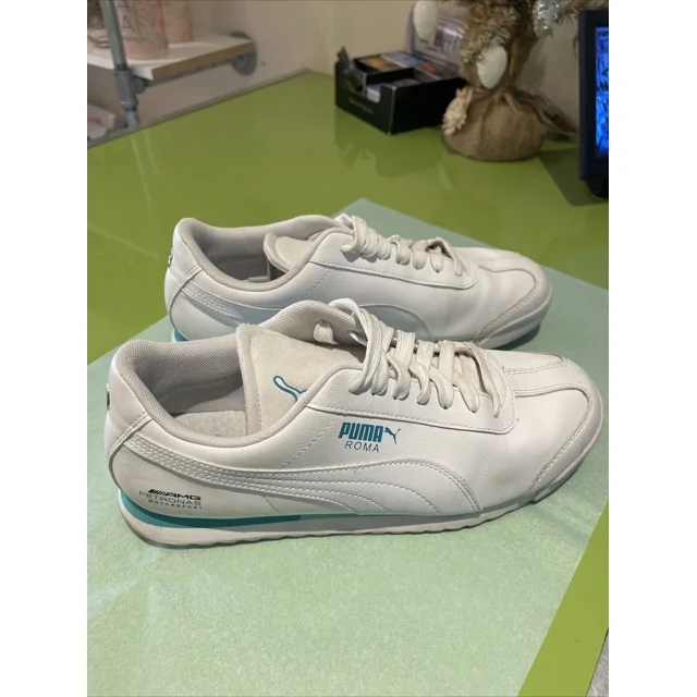 Size 10 Men - PU & MA Roma F1 AMG Petronas Sneaker, Motorsport, Used, White, Teal
