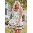 thumbnail image 2 of ABPHQTO Vestido de tirantes con botones y estampado floral en el escote con volantes de color blanco para mujer, 2 of 5