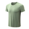 thumbnail image 5 of Nnhblu Men Nylon Short Sleeve Round Neck Quick Dry Sports Mens T Shirts Green S, 5 of 8
