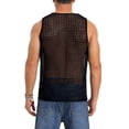 thumbnail image 3 of INSPIRE CHIC Men's Hollow Mesh Sleeveless Round Neck Club Knitted Sheer Vest M Black, 3 of 5