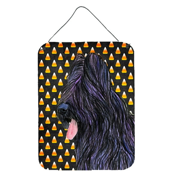 Briard Candy Corn Halloween Portrait Wall or Door Hanging Prints