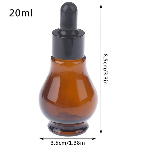 ACDANC 20ml Empty Brown Glass Dropper Bottles with Pipette for Essential Oil 1pc