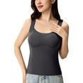 thumbnail image 4 of Roncen Women's Thermal Vest with Built-in Bra, Fleece Lined Seamless Tank Top, Printed Warm Sleeveless Undershirt, 4 of 6
