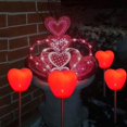 thumbnail image 3 of Paquete de 6 luces solares de corazón rojo para el día de San Valentín, decoración en forma de corazón impermeable para exteriores para jardín, camino, parterre, cementerio, porche, camino de entrada,, 3 of 5