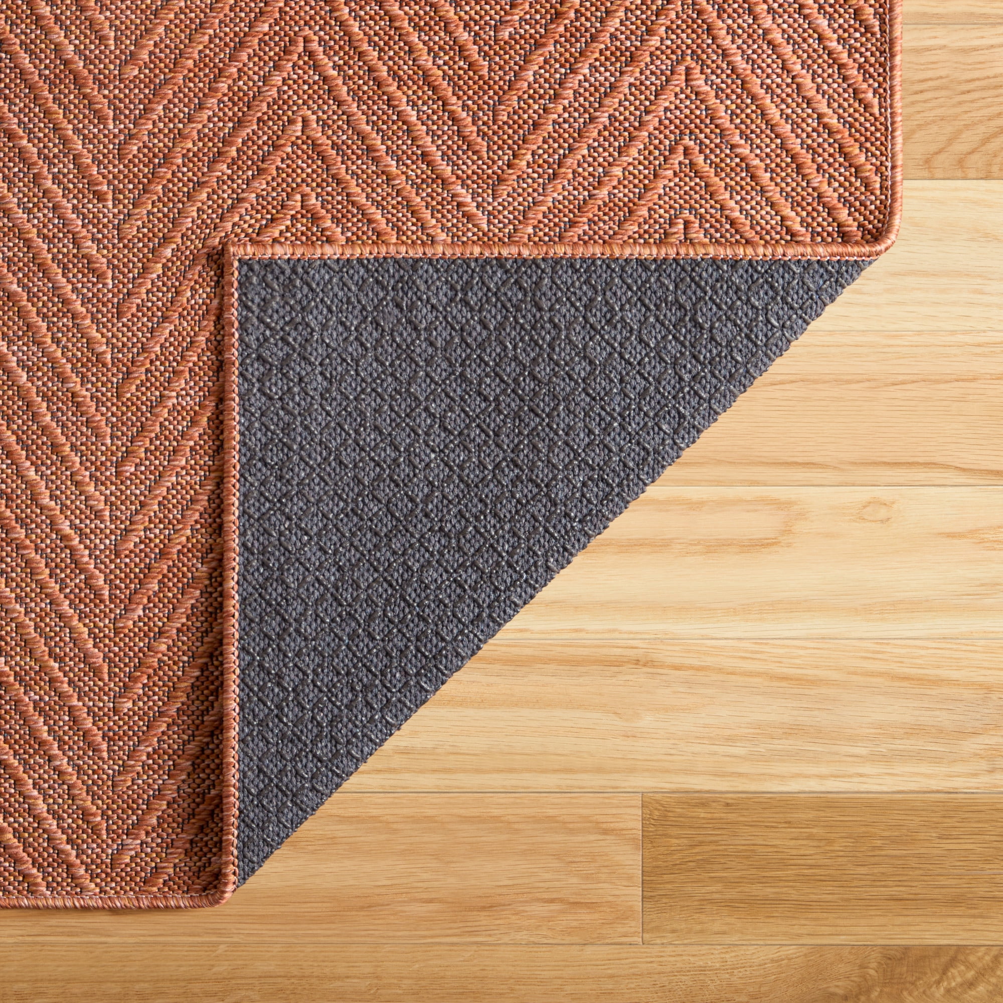 TOWN & COUNTRY BASICS Pax Herringbone Textured Solid Everwash® Washable Area Rug, Low Pile, Non-Slip Backing, Easy Clean Pet & Family Friendly Rug, Rust, 9'x12'
