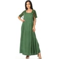 thumbnail image 5 of Sakkas Niam Women's Maxi Capelet Long Dress Celtic Medieval Renaissance Adjustable - Green - L/XLP, 5 of 5