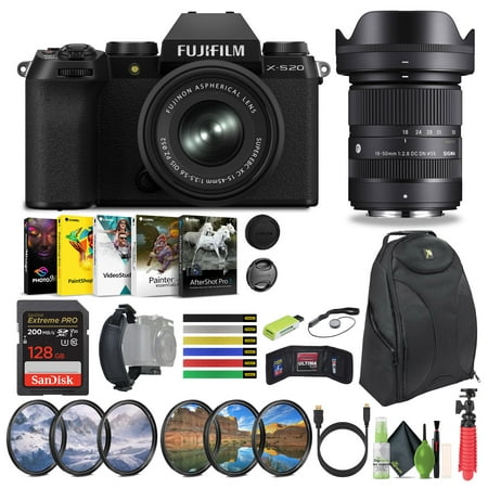 FUJIFILM X-S20 Mirrorless Camera With 15-45mm + Sigma 18-50mm f/2.8 DC DN Contemporary Lens