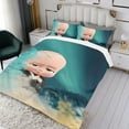thumbnail image 3 of Bebé Jefe: Niño Blanco Conjunto de sábanas temático, trío de piezas, cómodo y amigable con la piel, diseño único, regalo de decoración para el hogar para familiares, amigos y fans,140X210cm, 3 of 6