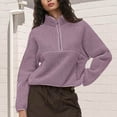 thumbnail image 2 of Enjoytime Women's Half Zip Sweatshirts Solid Color Long Sleeve Pullover Tops 2025 Mock Neck Fall Workout Blouses, 2 of 6