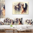 thumbnail image 4 of Designart Indian Woman and Eagle - Portrait Throw Pillow - 18x18, 4 of 5